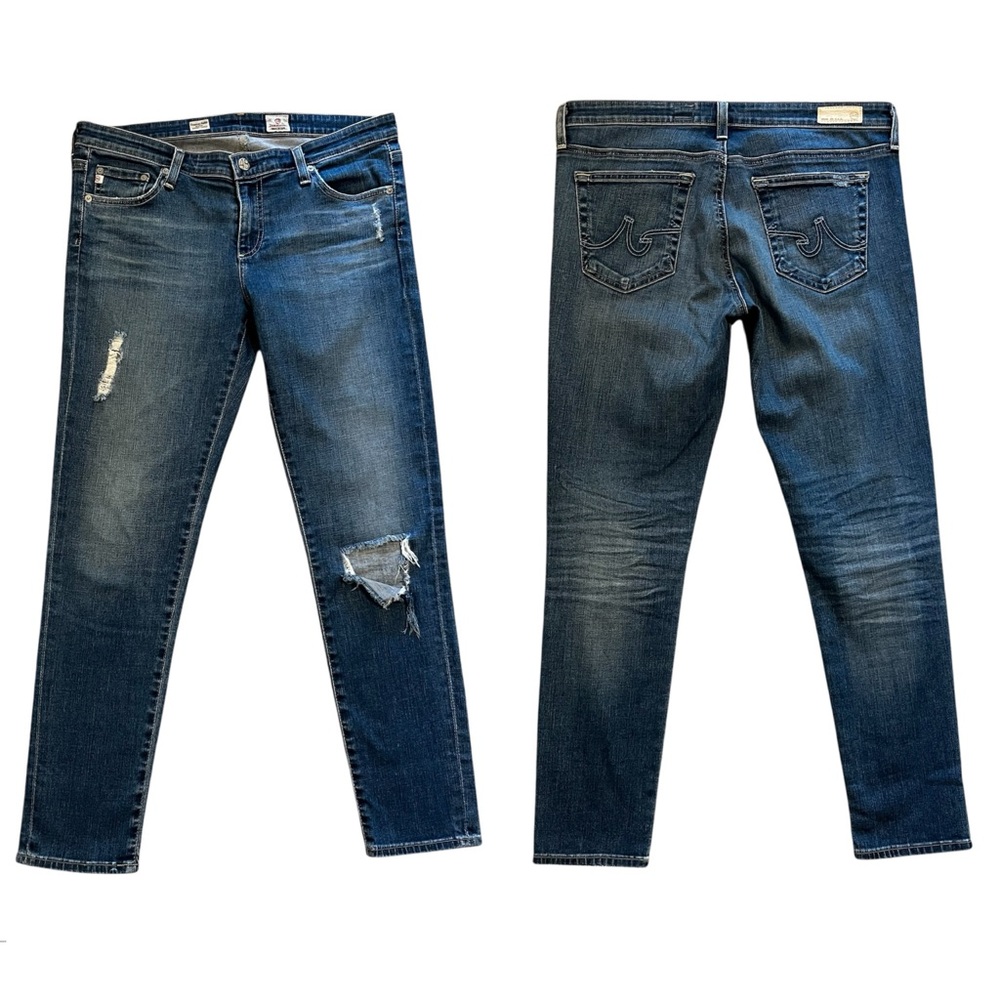 ADRIANO GOLDSCHMIED Jeans Women’s 31R Blue Legging Ankle Super Skinny Distressed